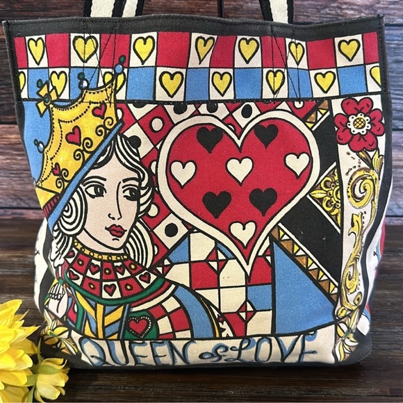 NWOT! Brighton Queen of Love Large Canvas Shopper Tote - Picture 11 of 11